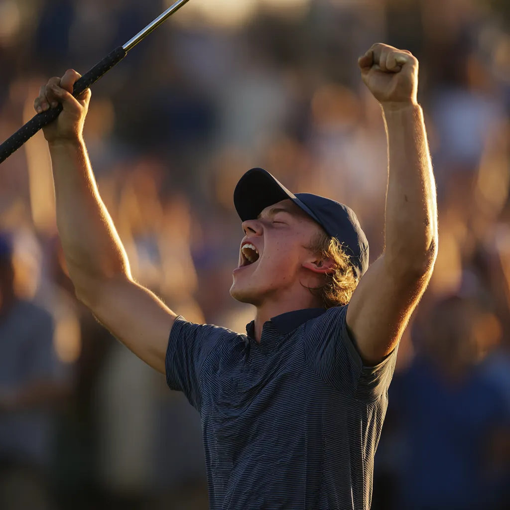 Young golfer celebrating on the green — the moment that hooks beginners into the game